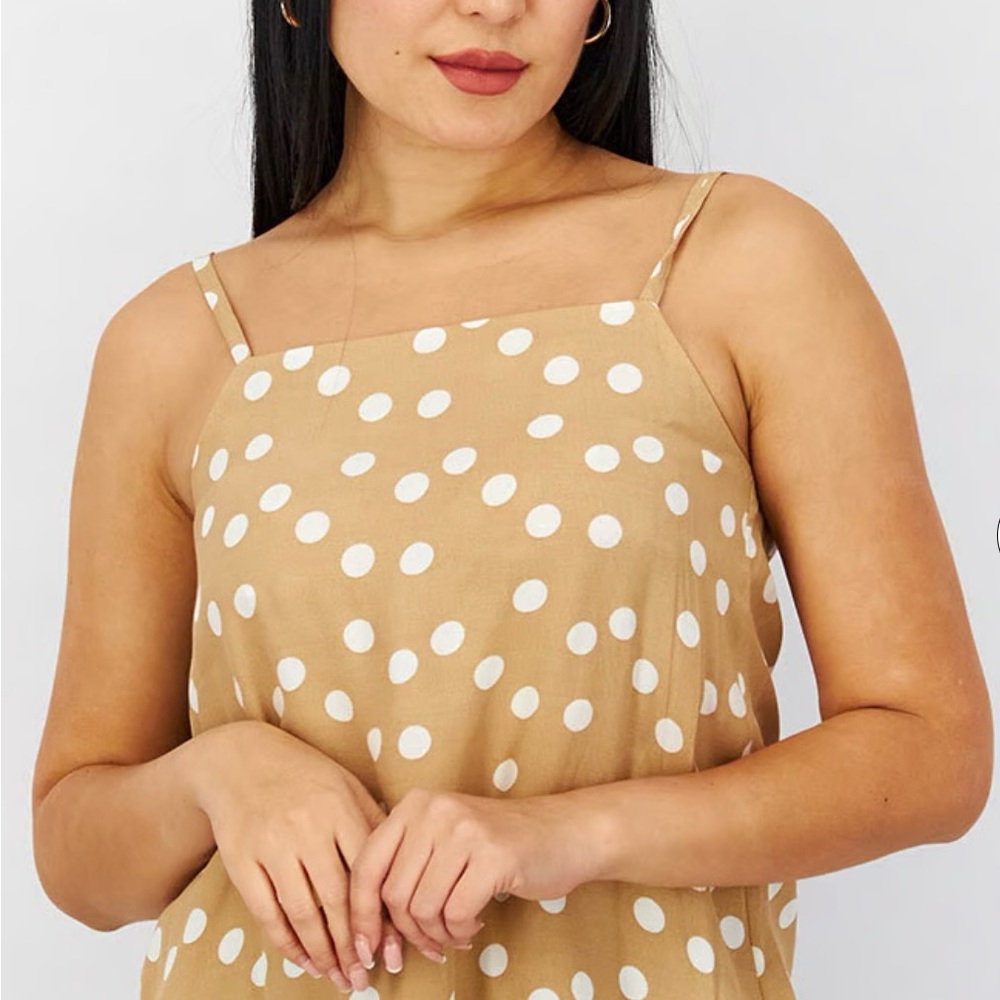 Mango Polka Dot Spaghetti Strap Top